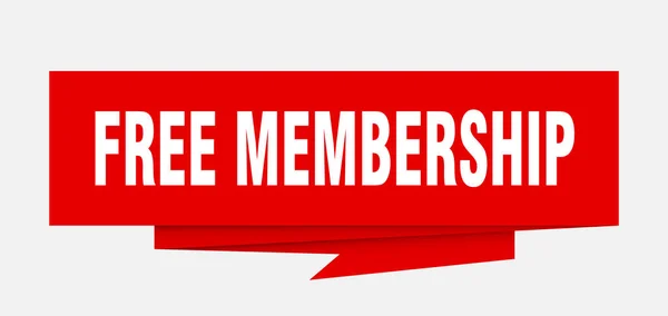 Kostenlose Mitgliedschaft Unterzeichnen Kostenlose Mitgliedschaft Papier Origami Sprechblase Kostenlose Mitgliedschaft — Stockvektor