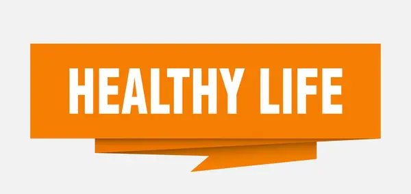 Znak Zdrowego Stylu Życia Zdrowe Życie Papieru Origami Dymek Zdrowe — Wektor stockowy