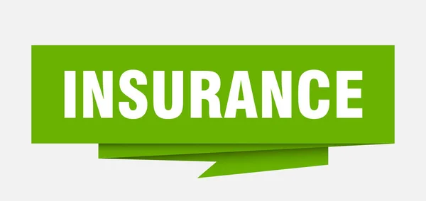 Signe Assurance Assurance Papier Origami Bulle Parole Étiquette Assurance Bannière — Image vectorielle