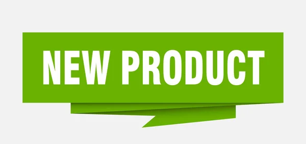 Novo Sinal Produto Novo Produto Papel Origami Fala Bolha Etiqueta — Vetor de Stock
