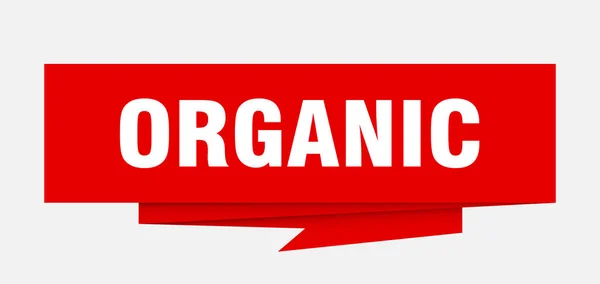 Segno Organico Carta Organica Origami Discorso Bolla Etichetta Biologica Banner — Vettoriale Stock