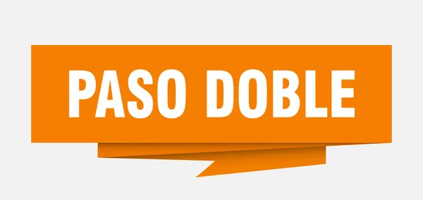 Paso Doble Sign Paso Doble Paper Origami Speech Bubble Paso — Stock Vector