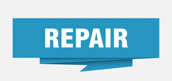 Señal Reparación Papel Reparación Burbuja Habla Origami Etiqueta Reparación Banner — Vector de stock