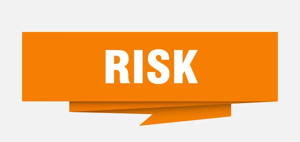 Risk Işareti Risk Kağıt Origami Konuşma Balonu Risk Etiket Risk — Stok Vektör