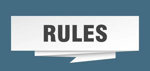 规则符号 规则纸折纸语音气泡 规则标记 规则横幅 — 图库矢量图片