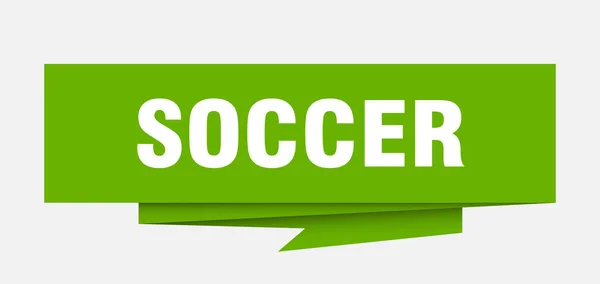 Señal Fútbol Papel Fútbol Origami Discurso Burbuja Etiqueta Fútbol Bandera — Archivo Imágenes Vectoriales