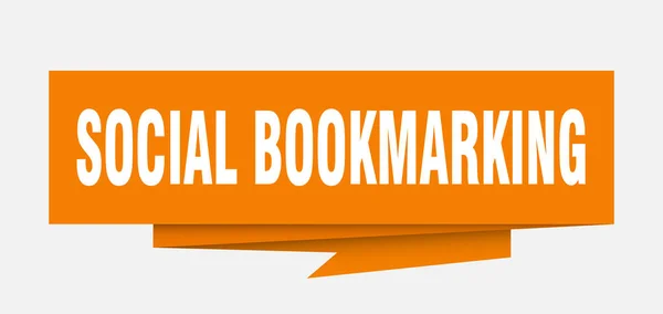 Social Bookmarking Sign Social Bookmarking Paper Origami Speech Bubble Social — Stock Vector