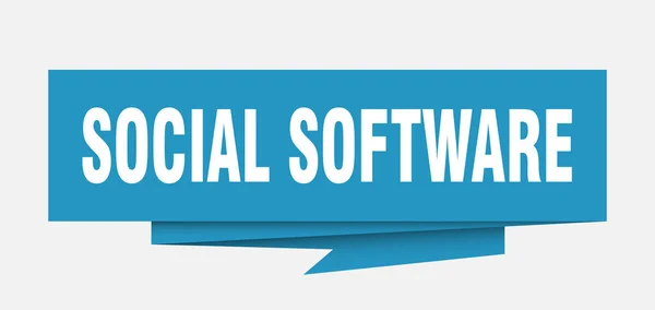 社会的なソフトウェアの標識です 社会的なソフトウェア紙折り紙吹き出し 社会的なソフトウェアのタグ 社会的なソフトウェアのバナー — ストックベクタ