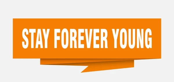 Stay Forever Young Sign Stay Forever Young Paper Origami Speech — Stock Vector