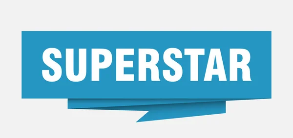 Superstar Znak Superstar Papieru Origami Dymek Superstar Tag Transparent Superstar — Wektor stockowy