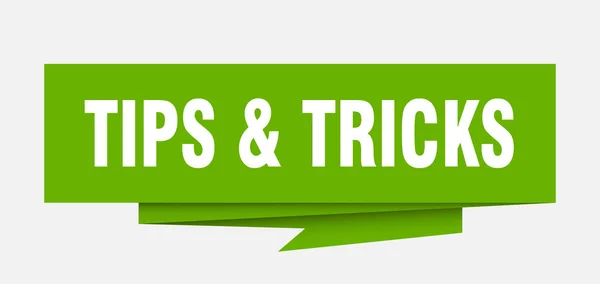 Tipps Tricks Tipps Tricks Papier Origami Sprechblase Tipps Tricks Tipps — Stockvektor