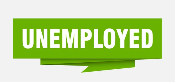 失业标志 失业纸折纸语音泡沫 失业的标签 失业横幅 — 图库矢量图片