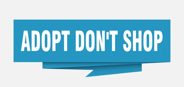 Adopt Don Shop Sign Adopt Don Shop Paper Origami Speech — Stock Vector