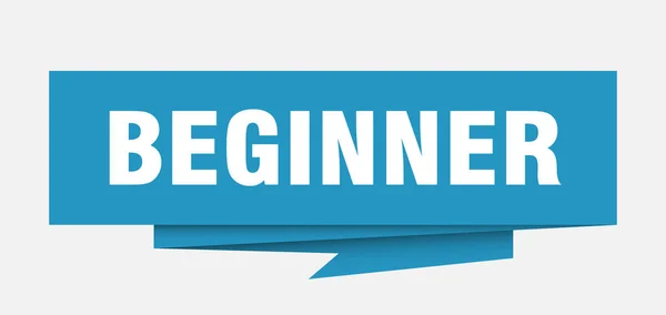 Beginner Sign Beginner Paper Origami Speech Bubble Beginner Tag Beginner — Stock Vector