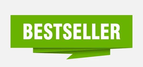 Segno Bestseller Bestseller Carta Origami Discorso Bolla Etichetta Del Bestseller — Vettoriale Stock