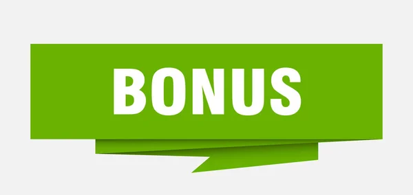 Znak Bonusu Bonus Papieru Origami Dymek Bonus Tag Transparent Bonus — Wektor stockowy