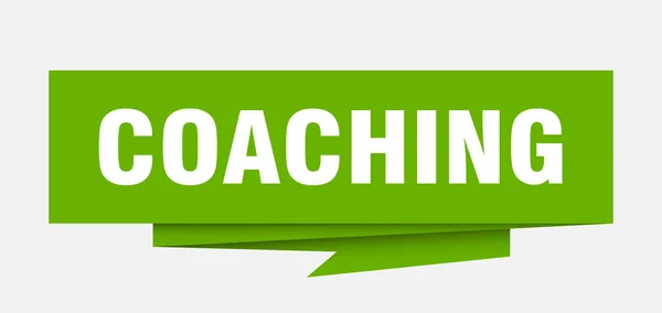 Coaching Tecken Coaching Papper Origami Pratbubblan Coaching Taggen Coaching Banner — Stock vektor