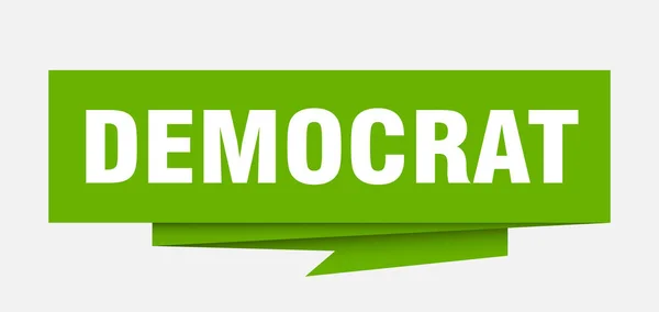 Democraat Teken Democraat Papieren Origami Tekstballon Democraat Label Democraat Banner — Stockvector