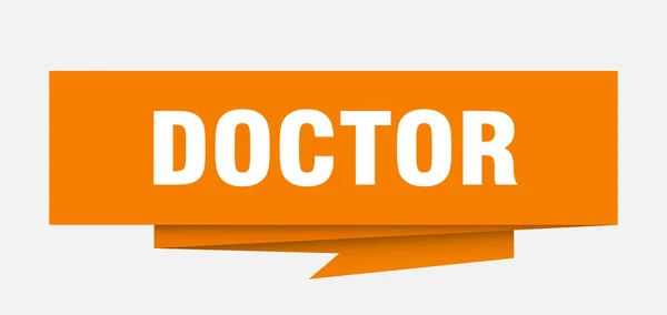 Dokter Teken Dokter Papieren Origami Tekstballon Arts Tag Dokter Banner — Stockvector