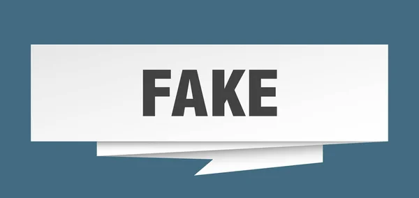 Fake Sign Fake Paper Origami Speech Bubble Fake Tag Fake — Stock Vector