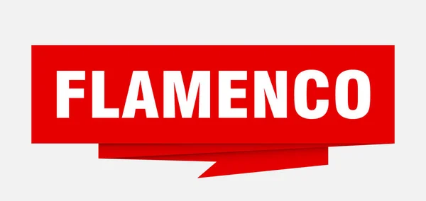 Sinal Flamenco Bolha Fala Origami Papel Flamenco Etiqueta Flamenco Banner — Vetor de Stock