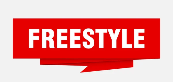 Freestyle Zeichen Freistil Papier Origami Sprechblase Kür Freestyle Banner — Stockvektor