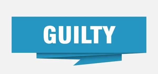 Guilty Sign Guilty Paper Origami Speech Bubble Guilty Tag Guilty — Stock Vector