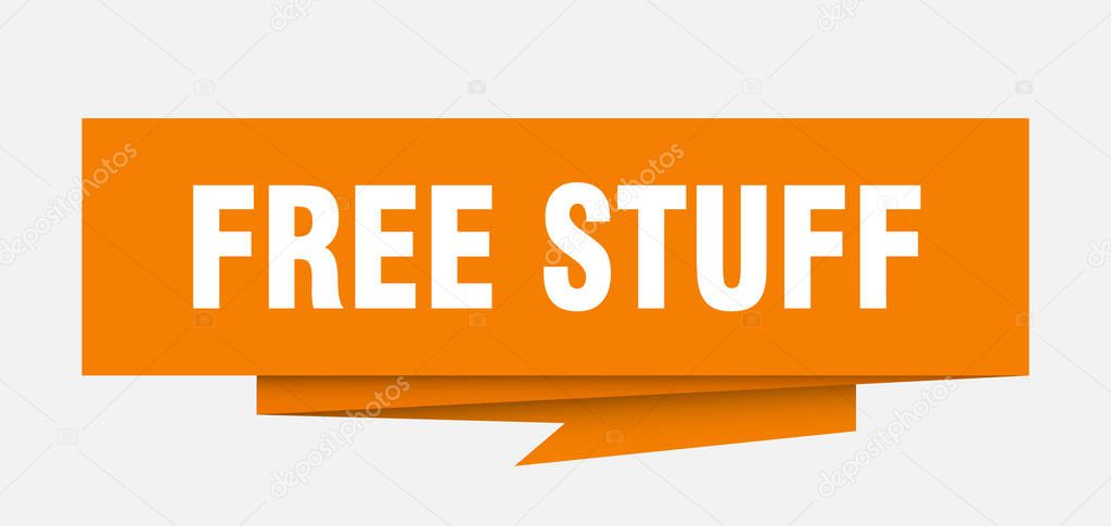 free stuff sign. free stuff paper origami speech bubble. free stuff tag. free stuff banner