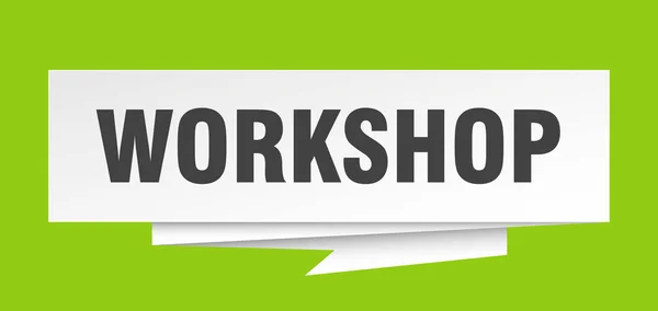 Workshop Teken Workshop Papieren Origami Tekstballon Workshop Tag Workshop Banner — Stockvector