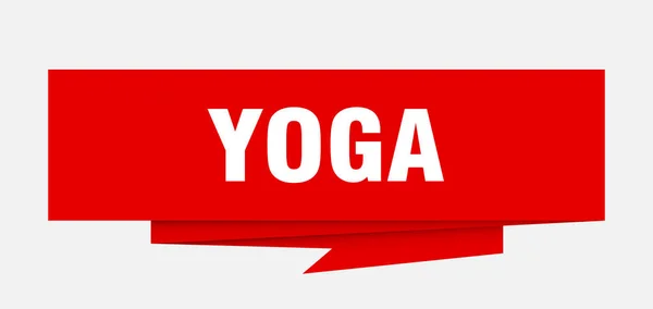 Señal Yoga Papel Yoga Origami Discurso Burbuja Etiqueta Yoga Banner — Vector de stock