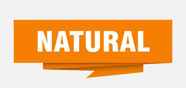 Segno Naturale Carta Naturale Origami Discorso Bolla Etichetta Naturale Banner — Vettoriale Stock