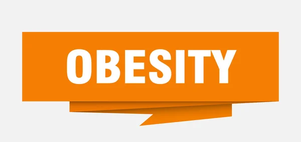 Obesity Sign Obesity Paper Origami Speech Bubble Obesity Tag Obesity — Stock Vector