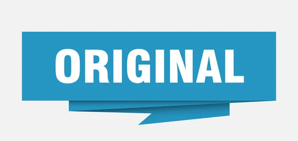 Oorspronkelijke Teken Originele Papieren Origami Tekstballon Oorspronkelijke Tag Oorspronkelijke Banner — Stockvector