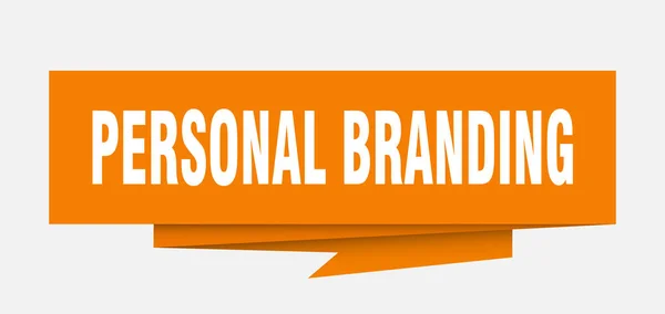 Segno Personale Branding Bolla Discorso Origami Carta Branding Personale Etichetta — Vettoriale Stock
