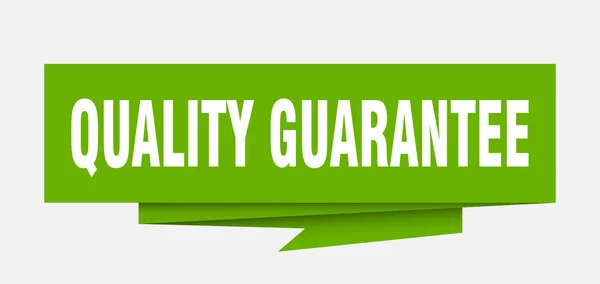 Quality Guarantee Sign Quality Guarantee Paper Origami Speech Bubble Quality — Stock Vector