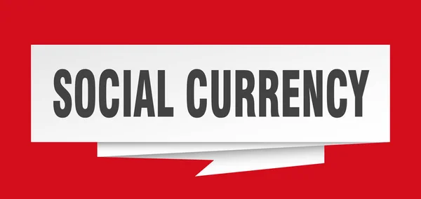 Signo Moneda Social Papel Moneda Social Origami Discurso Burbuja Etiqueta — Vector de stock
