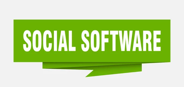 Signo Software Social Papel Software Social Origami Burbuja Voz Etiqueta — Vector de stock