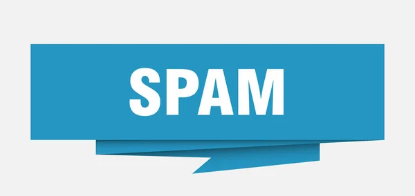 Spam Zeichen Spam Papier Origami Sprechblase Spam Tag Spam Banner — Stockvektor