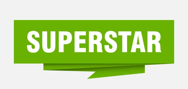 Sinal Super Estrela Bolha Discurso Origami Papel Superstar Tag Super — Vetor de Stock