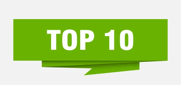 Top Znak Top Papieru Origami Dymek Top Tag Top Transparent — Wektor stockowy