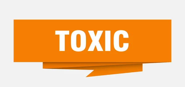 Toxické Znamení Toxických Papíru Origami Bublinu Značka Toxické Toxických Nápis — Stockový vektor