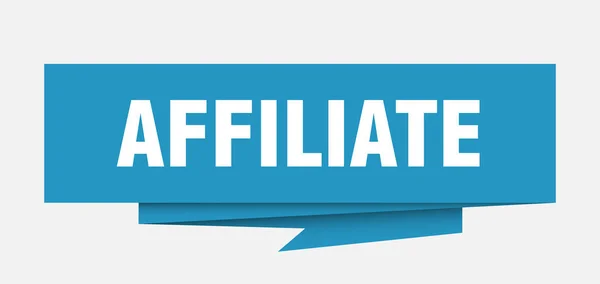 Affiliate Sign Affiliate Papieren Origami Tekstballon Affiliate Label Affiliate Banner — Stockvector