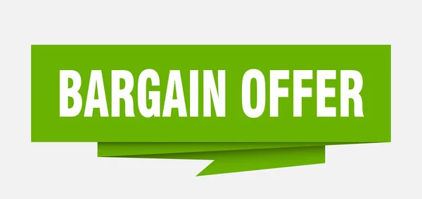 Bargain Offer Sign Bargain Offer Paper Origami Speech Bubble Bargain — Stock Vector