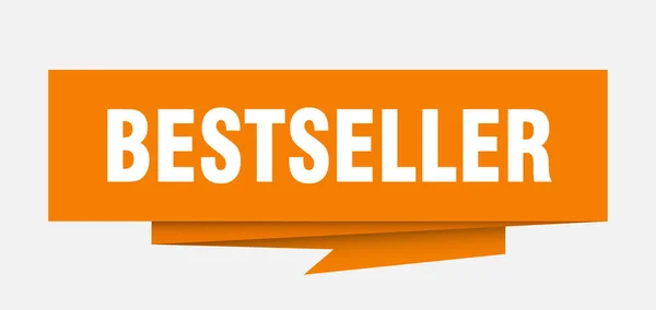 Bestseller Teken Bestseller Papieren Origami Tekstballon Bestseller Label Bestseller Banner — Stockvector