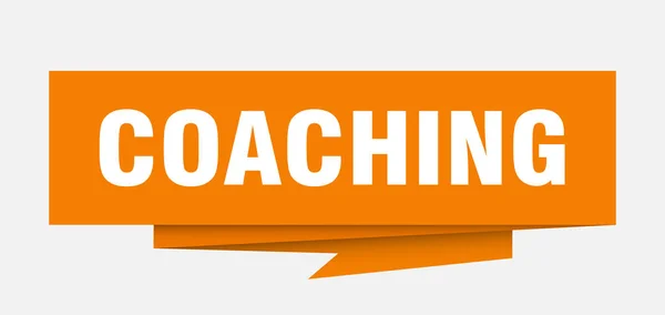 Coaching Sign Coaching Paper Origami Speech Bubble Coaching Tag Coaching — Stock Vector