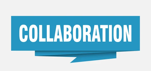 Signe Collaboration Collaboration Papier Origami Parole Bulle Étiquette Collaboration Bannière — Image vectorielle