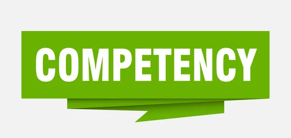 Competentie Teken Competentie Papieren Origami Tekstballon Competentie Label Competentie Banner — Stockvector