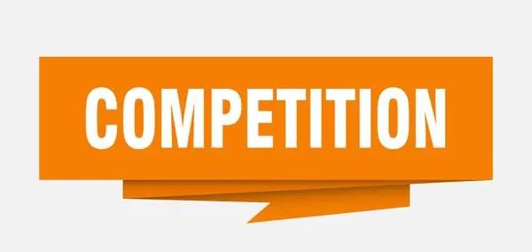 Segno Competizione Concorrenza Carta Origami Discorso Bolla Etichetta Della Concorrenza — Vettoriale Stock