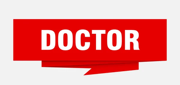 Dokter Teken Dokter Papieren Origami Tekstballon Arts Tag Dokter Banner — Stockvector