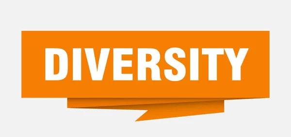 Sinal Diversidade Diversidade Papel Origami Discurso Bolha Etiqueta Diversidade Banner — Vetor de Stock